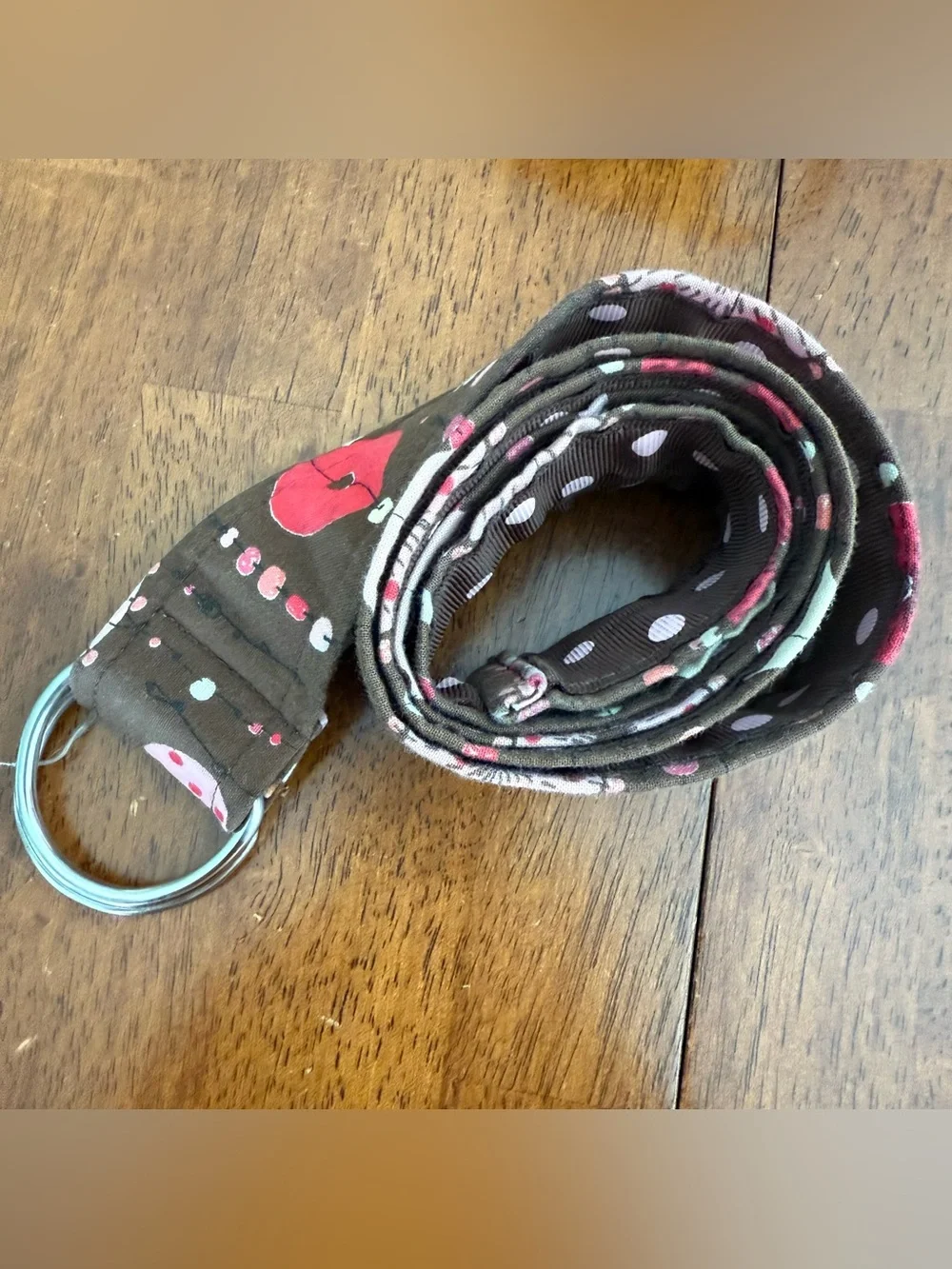 Kids Fabric D-Ring Belt - Brown, Teal & Orange Floral Prints